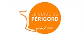 Guide du Périgord : Tourisme et Conseils Pratiques Logo orange du "Le Guide du Périgord.com" stylisé comme le contour du Périgord sur fond blanc.